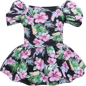 귀여운 본 프릴리 강아지 드레스 프린세스 생일 러플 소매 고양이 옷 작은 소녀 애완동물 의류 FX05XXS