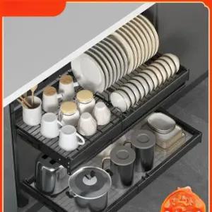 슬라이딩정리대 슬라이딩 선반 땅콩선반 캐비닛 주방 1겹 블랙 바구니 수납식 41-61cm 새상품