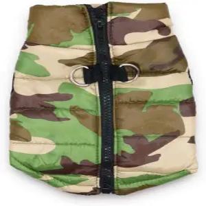 침 흘리는 강아지 카모 재킷 소형견용 방수 코트 XS
