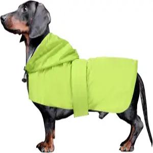 닥스훈트 레인코트 의류 재킷 강아지 방수 핏 와이너 롱 백 품종 반사 스트라이프로 뛰어난 커버력의