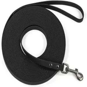 울프원 방수견 훈련용 목줄 긴 줄 리콜 해변 수영 하이킹을 위한 검은색 33피트 야외 리드 소형 중형