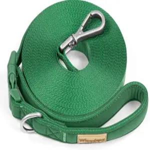 대형견을 위한 Wisedog 49피트 길이의 긴 목줄 부드러운 패딩 핸들이 있는 튼튼한 줄 리드 길이 조절 가능