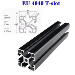 1PC 검정색 4040 T 슬롯 유럽 표준 양극 된 알루미늄 프로파일 압출 CNC 3D 프린터 용 100 1000mm 선형 레일