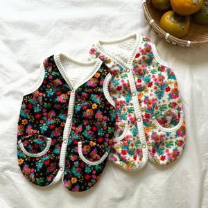 코튼 애완견 개 옷 동물 클래식 초라한 꽃 Bichon 겨울 의류 테디 따뜻한 조끼 예쁜 강아지 작은