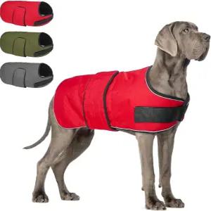 X대형견용 뷰티주 반려견 겨울 코트 방수 따뜻한 반사 그레이트 데인 옥스포드 캔버스 재킷 플리스견 방한