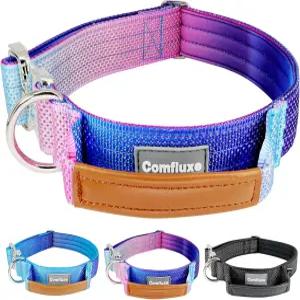 전술 개 목걸이 중간 크기 위한 손잡이가 있는 넓고 두꺼운 반사 군용 퀵 릴리스 금속 버클이 부드러운