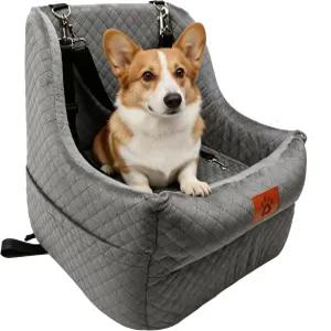 중형견을 위한 반려견 카시트 2개의 반려동물 안전벨트가 장착된 프리미엄 부스터 시트 분리형 세탁 가능