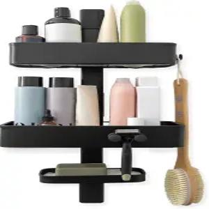 샤워스마트 방청 캐디 조절 가능한 선반이 있는 월 마운트 보관 및 랙 간편한 청소 트레이 욕실 리모델링