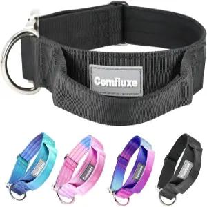 전술 개 목걸이 손잡이가 있는 1.5인치 와이드 두꺼운 헤비 듀티 중간 크기 위한 빠른 릴리스 금속 버클이