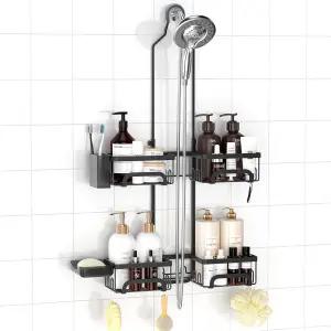 핸드헬드 샤워 헤드용 라인하르트 캐디 걸이식 분할 머리 위 면도용 후크가 있는 방청 정리기 비누 홀더