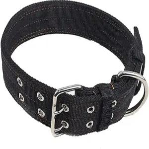 헤비 듀티 조절 가능한 개 목걸이 대형견을 위한 2인치 와이드 군용 두꺼운 금속 버클 및 D 링이 있는