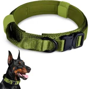 핸들이 있는 전술 개 목걸이 조절 가능한 밀리터리 나일론 편안하고 내구성이 뛰어난 헤비 듀티 중대형견을