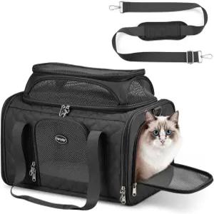 캣 캐리어 항공사 17x11x9.5인치 승인 고양이 및 소형견을 위한 최고의 확장 가능한 소프트 사이드