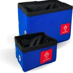 애완동물용 휴대용 2in1 더블 펫 개집/피난처 패브릭 블랙/로열 블루 20 x20 x39 자동차 안전벨트 고정장치