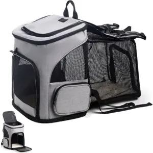 펫문 확장형 고양이 캐리어 백팩 대형 소프트 항공사 승인 소형견 강아지용 접이식 반려동물 가방 중형