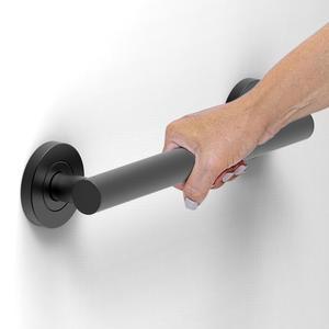 목욕 안전을 위한 AmeriLuck 스테인리스 스틸 디자이너 그립 바, 컬렉션 글레이셔, ADA 준수 500파운드 적재 용량, 매트 블랙 12인치