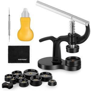 Eventronic 16Pcs 시계 프레스 도구 세트, 커버를 닫을 수 있는 백 케이스 클로저, 배터리 교체 키트, 프라이 오프너가 오프너 제거기, 스프링 바 도구, 18~50mm 원형 다이얼