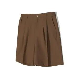 [노티그] 투턱 린넨혼방 버뮤다팬츠 브라운_OKS3PTHP101W1