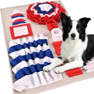 개를 위한 아티안센 스너플 매트 32인치 롱 슬로우 피더 간식 인터랙티브 퍼즐 장난감 모든 품종의 실내외