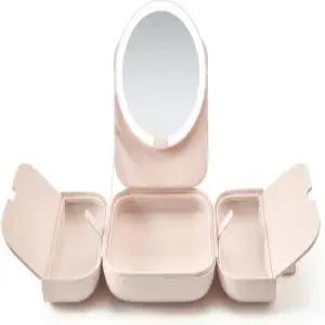 5단계 밝기와 3가지 색상의 LED 거울이 있는 AMIRO M2 Cude 여행용 메이크업 가방 휴대용 아티스트 정리함