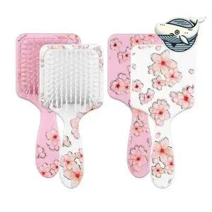 매화 디자인 사각 브러쉬 소형 헤어 브러쉬