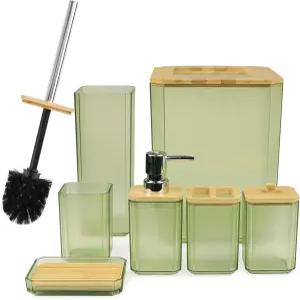 CERBIOR 욕실 액세서리 세트 7피스 목욕 앙상블에는 비누 디스펜서 칫솔 홀더 컵 장식용 접시 및 집들이