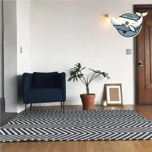 [콩심팥심]여름 시원한 지그재그 패턴 거실 카페트 쇼파카페트 인테리어러그