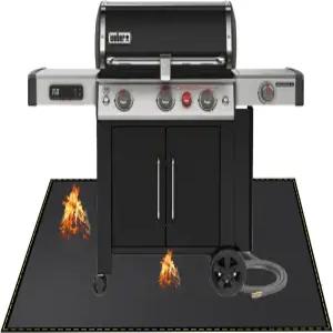 야외 그릴 데크 파티오 프로텍터용 매트 아래 48 x30 대형 실리콘 방화 방수 파이어 피트 BBQ 바닥 패드