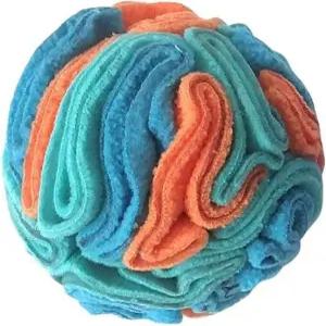 강아지용 스너플 볼 코 작업 장난감 파란색/오렌지색 작은 4인치 숨기기