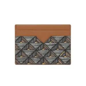 [노티그] 피라미드패턴 2단 카드지갑 브라운_OKF1ACP5102W1