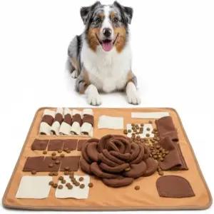 반려견용 스너플 매트 느린 식습관을 위한 인터랙티브 급식 23.6인치 x 정신 자극 및 지루함 베이지 브라운