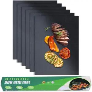 전기 흡연자를 위한 블랙 그릴 매트 6종 세트 논스틱 헤비 듀티 테플론 시트