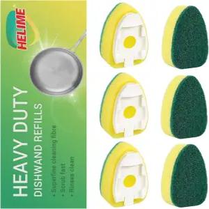 디시완드 리필 스펀지 헤드 스크래치 없는 교체 헤비 듀티 스크럽 도트 브러시 디스펜서 비누 디스펜싱