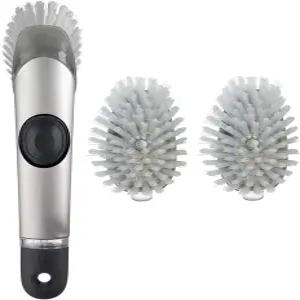 2개의 접시 브러시 리필이 포함된 OXO 스틸 비누 디스펜싱