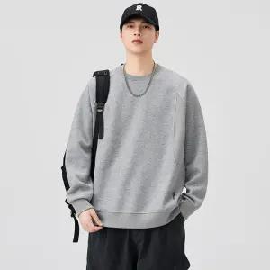 룽나루 남성 캐주얼 봄가을겨울 상의 맨투맨 라운드 기모 솔리드 HO3