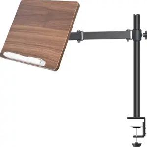 책상 클램프 마운트가 있는 조절식 책장 금속 암이 나무 독서 홀더 검은색