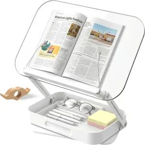 독서용 Lifcozy 책꽂이 책 페이지 홀더가 있는 아크릴 조절식 주방 카운터를 위한 보관함이 360 요리책꽂이