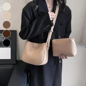 [패션] 데일리 파우치 포함 레더 크로스백