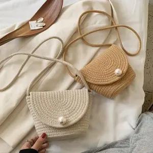 [패션] 밀짚 진주 여름 크로스백 메신저백 여자 미니 여성