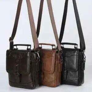 [패션] 남학생 남자 직장인 보조 서류 가방 가죽 크로스백