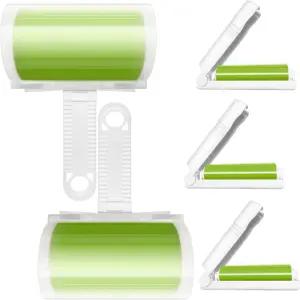 재사용 가능한 세탁용 보푸라기 롤러 5팩 끈적끈적한 여행용 옷 반려동물 털 카시트 커버가 있는 휴대용