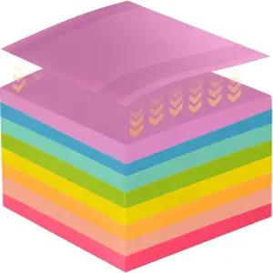 브레인비 끈적끈적한 노트 3x3 인치 여분의 고정을 위한 이중 접착 스트립 밝고 다채로운 패드 교사 가정