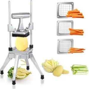 하카 상업용 야채 초퍼 프렌치 프라이 커터 3개 교체용 칼날 포함 양파 슬라이서 헤비 듀티 감자 당근