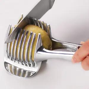 초실라 레몬 슬라이스 홀더 가정용 알루미늄 합금 토마토 슬라이서 도구 양파 감자 및 슬라이싱용 다목적