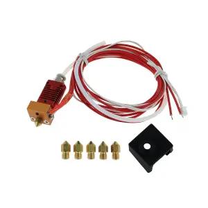 1X 실리콘 커버 5X 0.4mm 노즐이 장착된 Ender 3 Hotend 조립 MK8 익스트루더 핫엔드 키트 업그레이드 - V2
