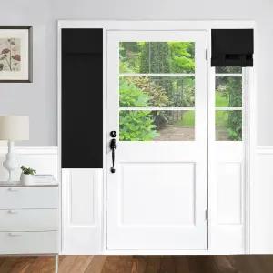 YSYY 100 암막 프렌치 도어 커튼 주름 없음 방 어두워짐 유리를 통한 빛과 열 차단 드릴 프리 이지 설치