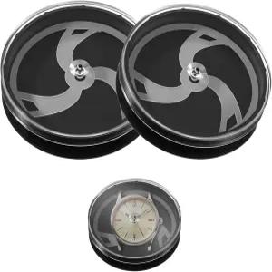 시계 다이얼을 위한 2Pc 휴대용 보관함 먼지 및 스크래치 방지 정리함 남성용 홀더 디스플레이 여행 케이스