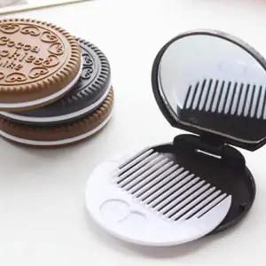 [콩심팥심]작은 손거울 휴대용 빗포함 원형 접이식 거울