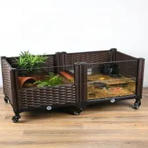 이동식 거북이 사육장 반수생 일광욕 수족관 아크릴 수조