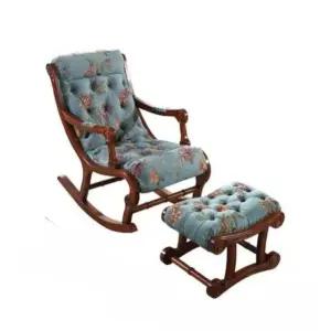 흔들의자 우드 엔틱 인테리어 독서 휴식 체리 프레임+커피 가죽